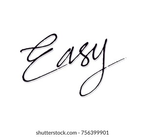 Easy hand drawn lettering vector illustration