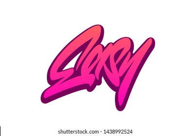 Easy. Handwritten vector lettering design. Vector calligraphy illustration isolated. Typography for banners, badges, postcard, t-shirt, prints, posters.
