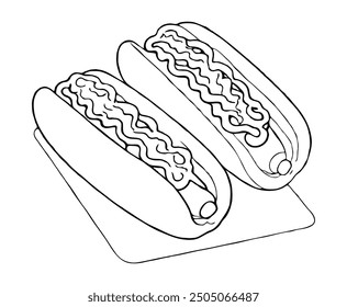 Easy hot dogs coloring pages