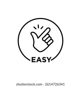 Easy icon black and white vector sign