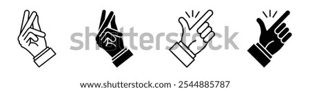 Easy icon collection in black and white filled and solid vector style.