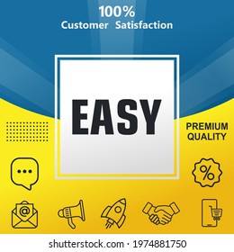 Easy icon. Customize your design with a colorful background template