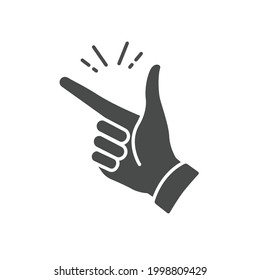 easy icon, finger snapping glyph sign - simple solid style vector illustration eps 10