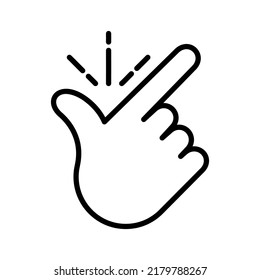 Einfaches Symbol. Fingerschnapphandgesten. Piktogramm einzeln auf weißem Hintergrund. Vektorgrafik.