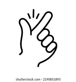 Easy icon. Finger snapping hand gesture. Pictogram isolated on a white background. Vector illustration.