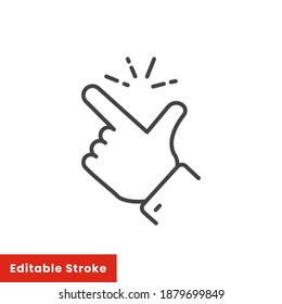 easy icon  finger snapping line sign    editable stroke vector illustration eps10