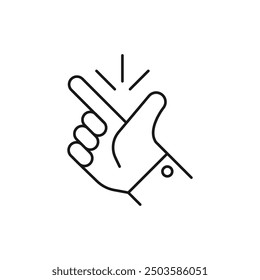 Icono fácil, signo de línea de ajuste de dedo - Ilustración vectorial de trazo editable