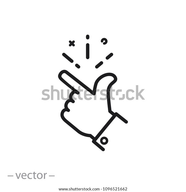 easy icon, finger snapping line sign - vector\
illustration eps10