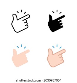 Easy icon. Simple outline, solid, flat style. Nice, pictogram, good, finger, hand, safe, click, symbol, design, like, arm, positive concept. Vector illustration isolated on white background. EPS 10