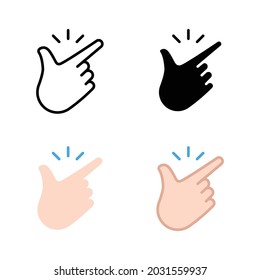 Easy icon. Simple outline, solid, flat style. Nice, pictogram, good, finger, hand, safe, click, symbol, design, like, arm, positive concept. Vector illustration isolated on white background. EPS 10