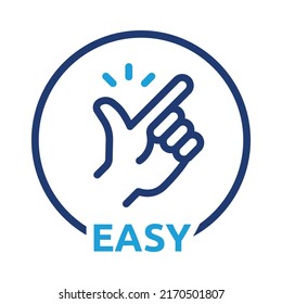 Easy icon vector with snap finger gesture sign outline symbol illustration.