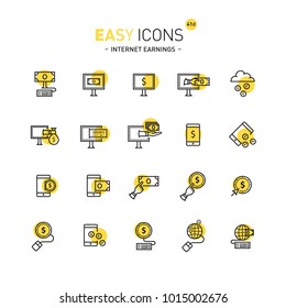 Easy icons. Internet earnings