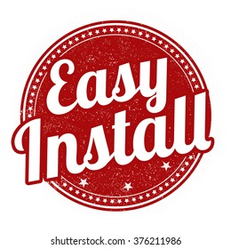 Easy install grunge rubber stamp on white background, vector illustration