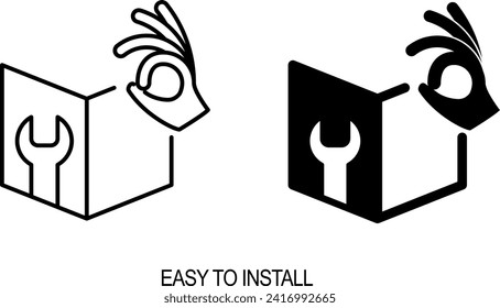 Easy to install icon , Vector illustration