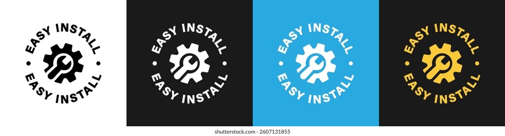Easy Install - vector information label for product.