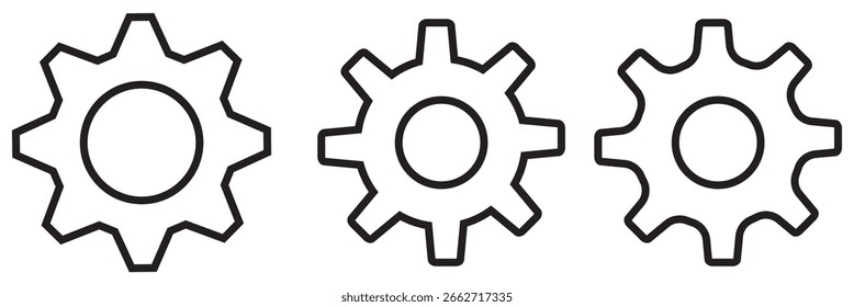 Easy Installation gear icon black and white vector sign