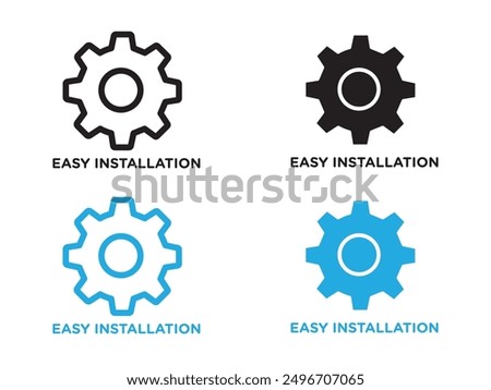 Easy Installation icon black and white vector outline sign