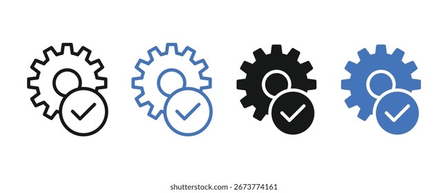 Easy installation icon. Gear icon vector. Setting done icon sign symbol