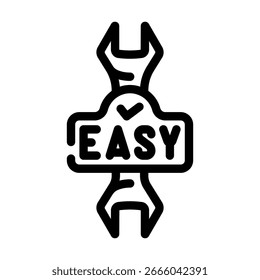 easy installation line icon vector. easy installation sign. isolated contour symbol black illustration