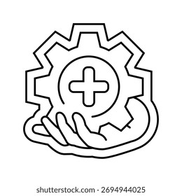 Línea de fácil instalación Vector de iconos. Muestra de fácil instalación. símbolo de contorno aislado ilustración negra
