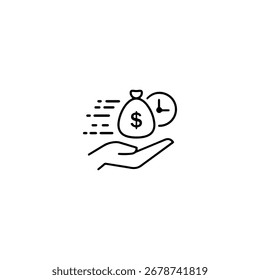 Easy instant credit icon flat vector design.