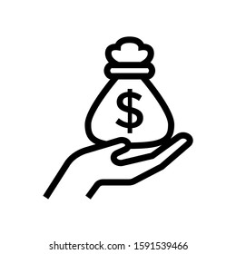 easy instant credit, loan payment, fast money icon, finance symbol in outline style on white background