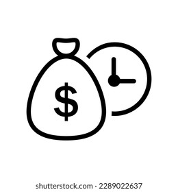 Easy instant credit, loan payment, fast money icon, finance thin line symbol.