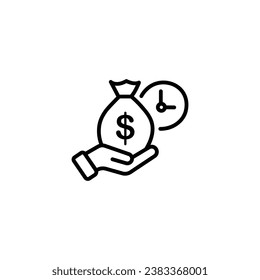 easy instant credit, loan payment, fast money icon, finance thin line symbol for web and mobile on white background - editable stroke vector illustration eps 10