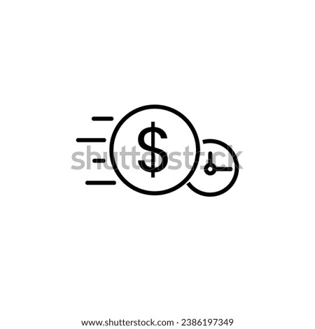 easy instant credit, loan payment, fast money icon, finance thin line symbol for web and mobile on white background - editable stroke vector illustration