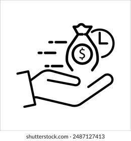 easy instant credit, loan repayment, payment history, reward history, fast money icon, finance thin line symbol isolated on white background.