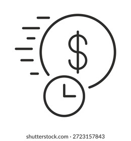 Icono de préstamo instantáneo fácil, símbolo de pago