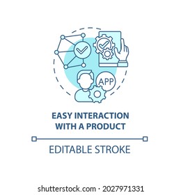 Easy interaction with product concept icon. Product usage abstract idea thin line illustration. Usability. Well-established interactive control. Vector isolated outline color drawing. Editable stroke