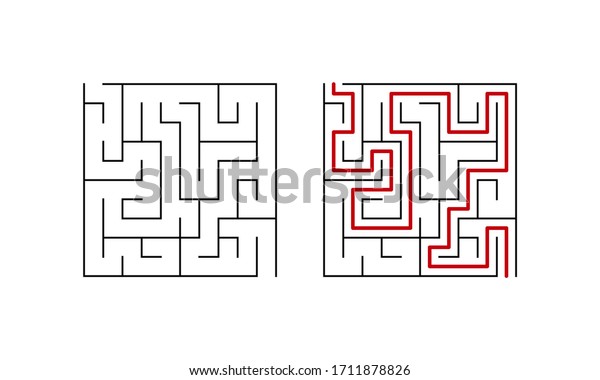 Easy Labyrinth Maze Game Children Simple Stock Vector (royalty Free 