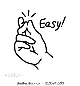 Easy line icon  Simple outline style  Finger snapping hand gesture  Pictogram  snap concept  Vector illustration isolated  Editable stroke EPS 10 