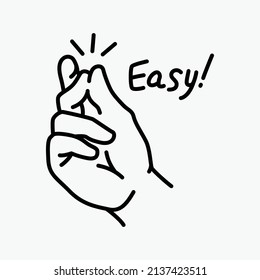 Easy line icon. Simple outline style. Finger snapping hand gesture. Pictogram, snap concept. Vector illustration isolated. EPS 10.