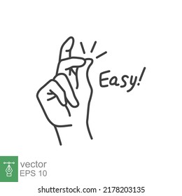 Easy line icon. Simple outline style. Finger snapping hand gesture. Pictogram, snap concept. Vector illustration isolated. EPS 10.