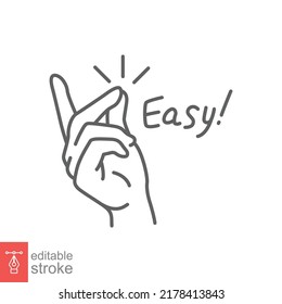 Easy line icon  Simple outline style  Finger snapping hand gesture  Pictogram  snap concept  Vector illustration isolated  Editable stroke EPS 10 
