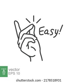 Easy line icon. Simple outline style. Finger snapping hand gesture. Pictogram, snap concept. Vector illustration isolated. EPS 10.