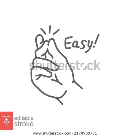 Easy line icon. Simple outline style. Finger snapping hand gesture. Pictogram, snap concept. Vector illustration isolated. Editable stroke EPS 10.