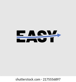 EASY logo with black writing and blue vector vector