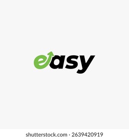 Easy logo with vectorized green arrow icon