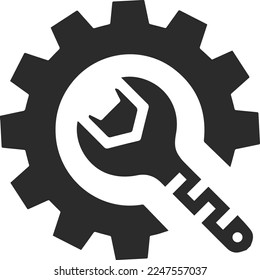 Icono de mantenimiento sencillo, icono de mantenimiento vector negro