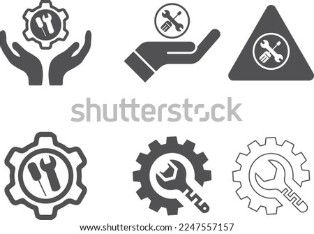 Easy maintenance icon set,  maintenance icon set black vector