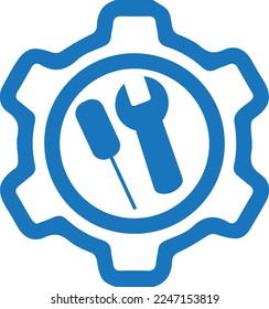 Easy maintenance icon, technology icon blue vector