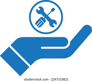 Easy maintenance icon, technology icon blue vector