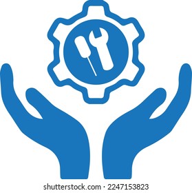 Einfache Wartung Symbol, Technologie Symbol blauer Vektorgrafik