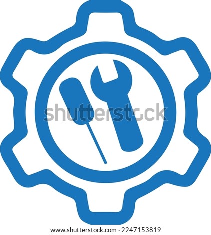 Easy maintenance icon, technology icon blue vector