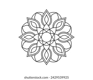 easy mandala art for adults coloring book, creative mandala design
