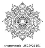 Easy Mandala Black and White Circle Outline - Mandala Coloring Pages for Adults and Kids - Simple Mandalas Artwork Vector