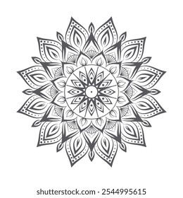 Easy Mandala Black and White Circle Outline - Mandala Coloring Pages for Adults and Kids - Simple Mandalas Artwork Vector